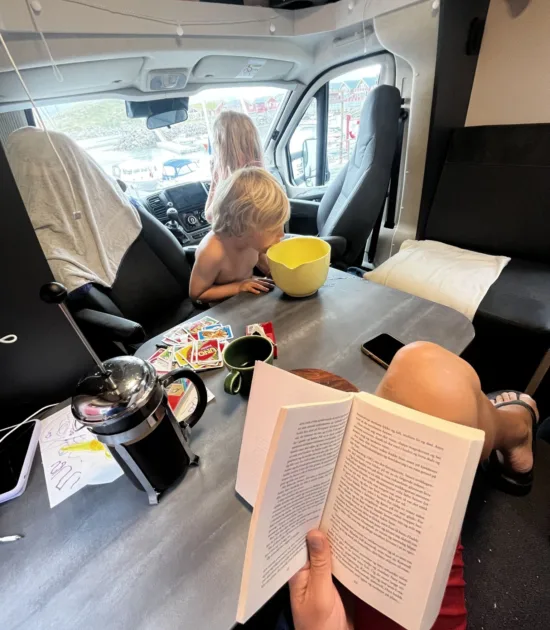 Familie på bobiltur